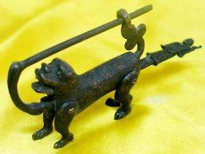 old Carved foo dog Copper Brass Lock Padlock lucky  