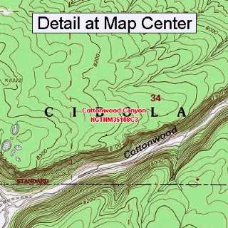 USGS Topographic Quadrangle Map   Cottonwood Canyon, New Mexico 