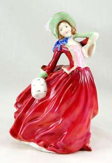 Royal Doulton AUTUMN BREEZES   RED Figurine FEATURES Woman Lady Red 