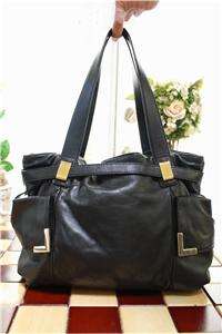 MICHAEL KORS Supple Black Leather Shoulder Handbag  