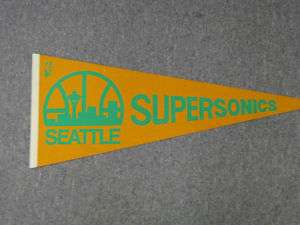 Vintage 1975 NBA Seattle SuperSonics Pennant Flag  