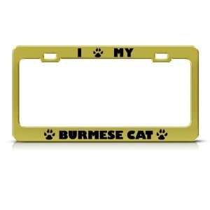  Burmese Cat Gold Animal Metal license plate frame Tag 