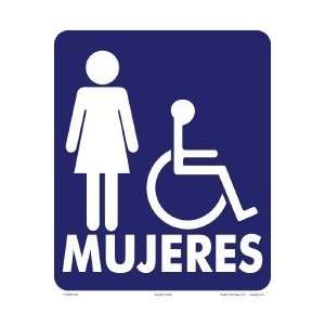  Women Wheelchair Accessible Aluminum Sign Spanish 