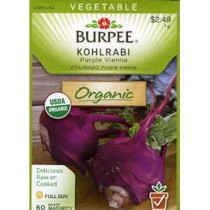  Burpee 60111 Organic Kohlrabi Purple Vienna Seed Packet 
