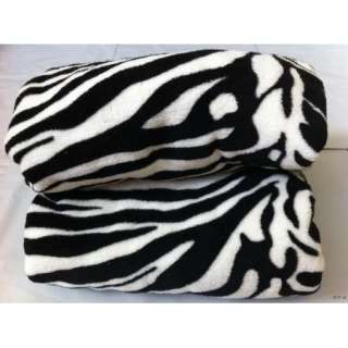 Queen blanket Super Soft White Black Zebra animal Print Microfiber 