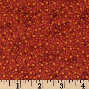  45 Wide Harvest Moon Tiny Flowers Burgundy Fabric By The 