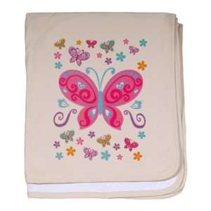  Baby Blanket Petal Pink Pretty Butterflies And Flowers 