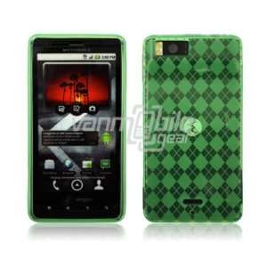 GREEN 1 PC DESIGN SKIN CASE + LCD Screen Protector for MOTOROLA DROID 