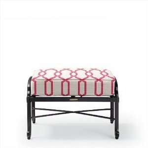  Ottoman Cushion in Sunbrella Raffia Gate Hot Pink   Small 