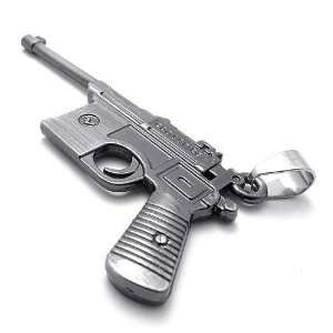  Steel Mauser C96 Pistol Gun Pendant Necklace Jewelry