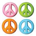 Sugar Decorations Cookie Cupcake PEACE SIGN 12 ct