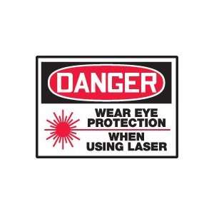  DANGER Labels WEAR EYE PROTECTION WHEN USING LASER (W 
