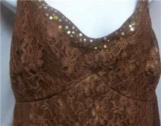 NEW $59.99 LANE BRYANTS BROWN LACE LINED CAMESOLE WITH SEQUINS O THE 