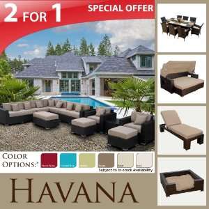  NEW 19 PC OUTDOOR PATIO FURNITURE WICKER & CHAISE & SUNBED 