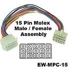 MW 86352 15 Pin 12 18 AWG Wire Connector Harness w/ Color Code  