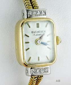 Pretty Bucherer 18K Yellow Gold & Diamond Ladies Wristwatch  