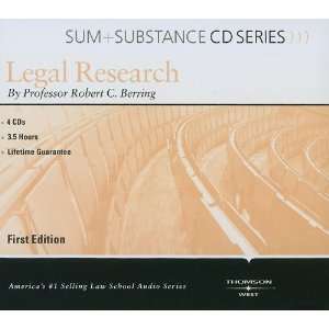  Sum and Substance Legal Research (Outstanding Professor Series 