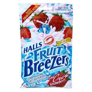 Halls Fruit Breezers Pectin Throat Drops, Non Mentholated, Cool Creamy 