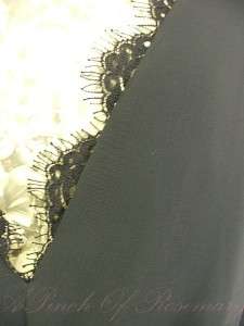   Woman Scallop Lace Trim V Neck Dress Black Plus Size 14 14W  