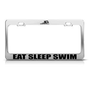  Eat Sleep Swim Metal license plate frame Tag Holder 