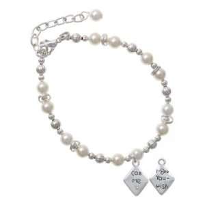 Call Me with AB Crystal and 1 0 You Wish Czech Pearl Beaded Charm 