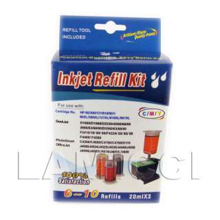 Colors Bulk Ink Refill Kit for HP 60 300 121 818 901 604390723619 