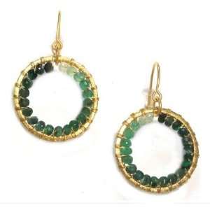 Nina Nguyen 22K Gold Vermeil Dream Catcher Genuine Emerald Wire 