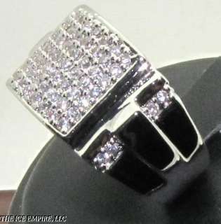 MENS ICY HIPHOP WHITE GOLD FINISH CZ RING SIZ118 R354  