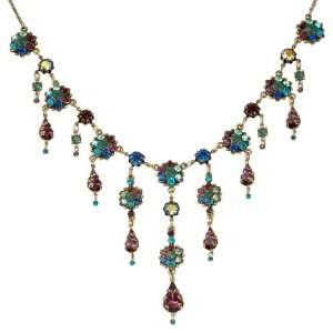 Vintage Style Michal Negrin Fabulous Necklace Adorned with Green, Blue 