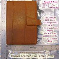 BROWN LEATHER Like Bible Cover   NEW  