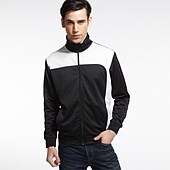 Mens Jacket Coat Athletic Streamline Contrast Color Jacket Black White