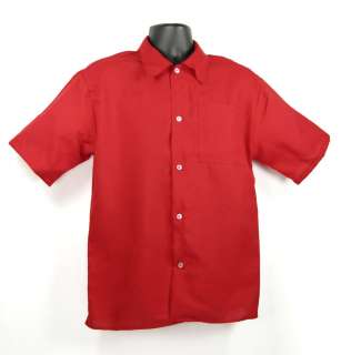 Button Up Hawaiian Style Shirt Red Mens S M L XL  