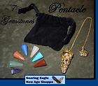   Pendulum Gold 7 Interchangeabl​e Gemstones Divination Wicca Pagan