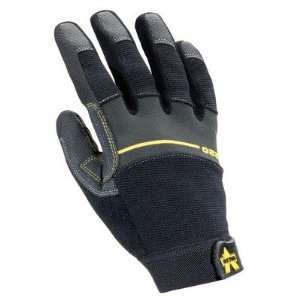 Black Work Pro Medium Duty Full Finger Mechanics Gloves With Leather 