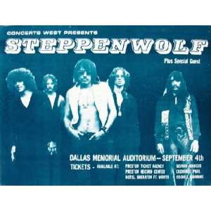  Steppenwolf Dallas Original Concert Handbill Poster