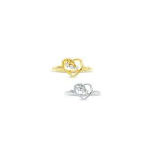   Heart Promise Ring in 14K Gold (Yellow or White) classic Jewelry