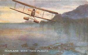 AVIATION TRACTOR BIPLANE TWIN FLOATS TUCK EARLY R7085  