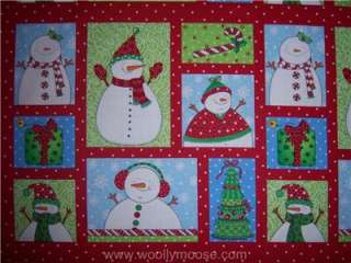 Timeless Treasures Snowman Christmas Tree Fabric Panel  