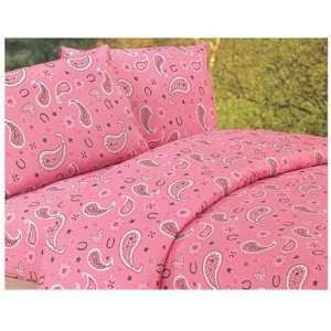  220 TC Cotton Pink Paisley Cowgirl 4 Pc Full Size Western 