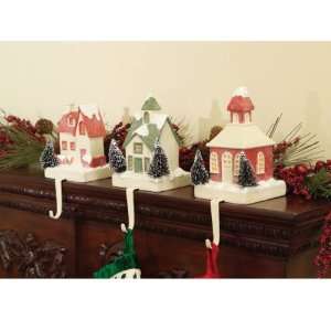   Santa Victorian House Christmas Stocking Holders 7.5