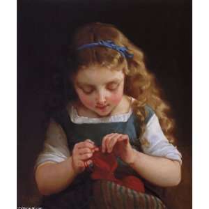     Emile Munier   24 x 28 inches   A Careful Stitch