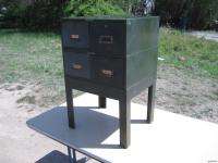 Vintage Antique Industrial Metal File Cabinet Table Mid Century Modern 
