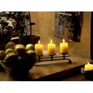  Still Life with Lighted Candles and Bowl of Lemons in 