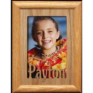  5x7 Payton ~ Portrait Laser Cut Oak PHOTO NAME FRAME 