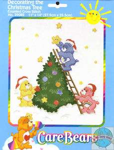 Cross Stitch Kit Care Bears Decorating a Christmas Tree  