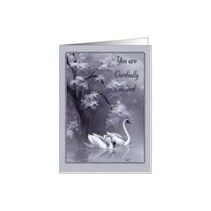 You are Cordially invited Wedding, Invite, Invitation, Swans, Birds 