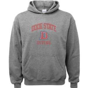 Dixie State Red Storm Sport Grey Youth Varsity Washed Diving Arch 