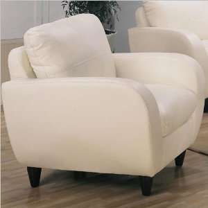  Piven Contemporary Chair in Bonded Leather White by 