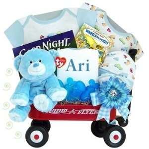   Personalized Thank Heaven for Little Boys   Radio Flyer Wagon Baby