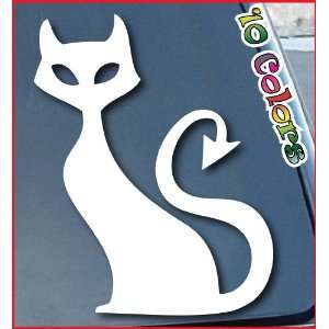  Cat Silhouette Car Window Sticker 9 Tall White 